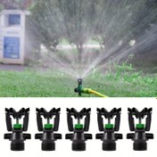 Resim 5 Adet Yüksek Kaliteli ABS Sulama Başlığı, 1/2" Erkek Dişli, 360° Otomatik Dönen Püskürtme Başlıkları Verimli Bahçe & Çim Sulaması İçin - Yeşil & Siyah, Çim Sulama Başlıkları 
