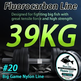 Resim Dayanıklı Fluorokarbon Nylon Olta İpi - Ultra Güçlü (1.87-39.0 KG), Isırık Dirençli, UV Dayanıklı, Hafıza Yok, Tuzlu/Su Ürünleri için, Turna Balığı, Alabalık, Marlin, Kılıçbalığı Gibi Büyük Avlar İçin - Şeffaf İp, Fluorokarbon Liderlerle Uyumlu, Pürüzsüz Döküm Yapısı 