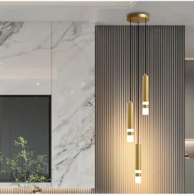 Resim 3'lü Bronz Boru Yatakbaşı,banyo,sarkıt,lamba,led Aydınlatma,dekoratif 3000K Işık MSC12 