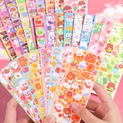 Resim Fantasy Theme Cute Cartoon Stickers - Kendinden yapışkanlı DIY Scrapbooking Decals Hayvanlar, Meyveler, Çiçekler ve Kalp Desenleri ile, Günlükler, Planlayıcılar, Hediye Paketleme için Uygun - Canlı Karışık Renkler, Şen Tasarımlar, Dayanıklı Yapıştırıcı 