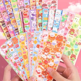 Resim Fantasy Theme Cute Cartoon Stickers - Kendinden yapışkanlı DIY Scrapbooking Decals Hayvanlar, Meyveler, Çiçekler ve Kalp Desenleri ile, Günlükler, Planlayıcılar, Hediye Paketleme için Uygun - Canlı Karışık Renkler, Şen Tasarımlar, Dayanıklı Yapıştırıcı 