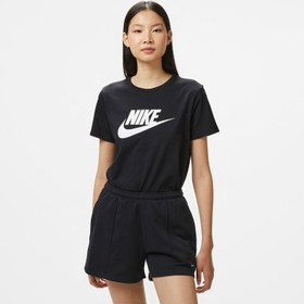 Resim Nike Sportswear Essential Icon Futuraa Kadın Siyah T-Shirt 
