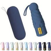 Resim Kompakt UV-Resistans Katlanabilir Şemsiye, Ultra-Mini Kapsül Tasarımı - 6 Kaburga Yapısı, Hafif Kauçuk Sap, Seyahat, Plaj, Piknik, Kamp İçin İdeal - Sevgililer Günü, Kadınlar Günü, Anneler Günü İçin Mükemmel Hediye, Sevimli Şemsiye|Minimalist Tarz|Dayanıklı Kumaş 
