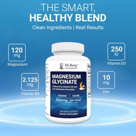 Resim Dr. Berg Maximum Strength 4-in-1 Chelated Magnesium Glycinate D3, B6 & Zinc 150 Caps 
