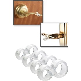 Resim Techno Station Plastik 8 Li Kapı Kolu Pencere Stoperi, Kapı Arkası Duvar Koruyucu Tampon, Silikon Durdurucu 