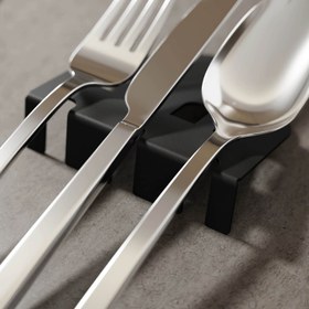 Resim Metal Çatal Bıçak Tutucu - Minimalist Kubbe Tasarım Sofra Aksesuarı - Beyaz / 12 Adet 