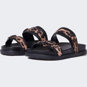 Resim DeFacto Kadın Leopar Desenli Düz Taban Tek Bantlı Suni Deri Terlik E7045AX25SPKR1 Çok Renkli 