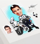 Resim Kişiye Özel Bay Yunus Polis Karikatür 240 Parça A3 Puzzle - 1 