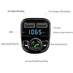 Resim Hayat Store Carx8 Bluetooth Araç Kiti Fm Transmitter ( Lisinya ) 