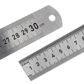 Resim 30 cm Çelik Cetvel - Çift Taraflı Çelik Cetvel - 300 mm / 12 inç 