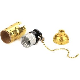 Resim Isıya Dayanıklı E27 Vida Tabanlı Lamba Tutucu, Çekme Anahtarlı Alüminyum Lamba Tabanı, Güvenli Ve Şık Kendin Yap Projeleri İçin Ul Listeli 