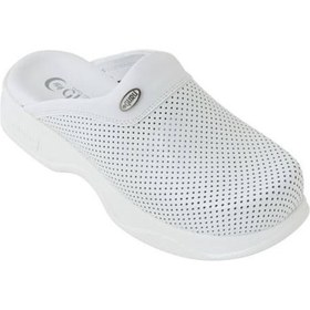 Resim By Guru Anatomik Delikli Deri Sabo Terlik Beyaz 