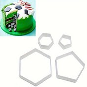 Resim 4'lü Set, Futbol Fondan Kesiciler, Plastik Kurabiye Kabartma Kalıpları, Hamur Kalıpları, Pişirme Araçları, Mutfak Aksesuarları 