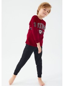 Resim U.S. Polo Assn. U.s. Polo Assn Erkek Çocuk Bordo Pijama Takımı 5274-41867 Bordo 