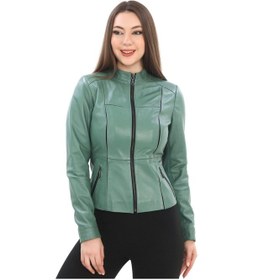 Resim New Zaya Leather Kadın Hakiki Kuzu Deri Ceket 