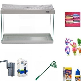 Resim Kanki Pet 30 Cm Akvaryum Hazır Set 3018 Beyaz 