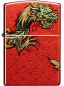 Resim Zippo Red Dragon Design Benzinli Çakmak 