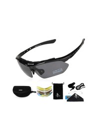 Resim Xbyc G4668 Bisiklet Gözlük 5 Lensli Spor Bisiklet Sürüş Gözlüğü Siyah Çerçeveli Siyah 