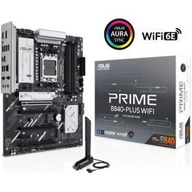 Resim Asus Prıme B840-plus Wıfı, 4xddr5, 3x M.2, Hdmı, Dp, Type-c, Wı-fı 6e, Bluetooth 5.3, Am5 Soket Gamıng Anakart 