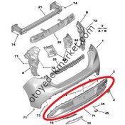 Resim Peugeot 308 (2022-2023) Arka Tampon Eteği (Orijinal) 