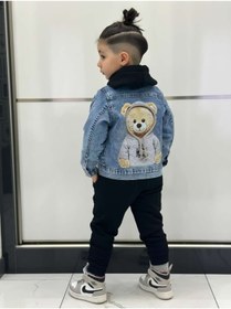 Resim Minigimin Cicileri Ayıcık Detaylı Ipli Unisex Çocuk Jean Ceket 