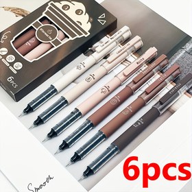 Resim [Hızlı Kuruyan] Kahve Temalı Sıvı Mürekkep Jel Kalemler - 6 adet/8 adet Hızlı Kuruyan No Smudge Yumuşak Dokunuş - Not Alma, Çizim, Okul ve Ofis Malzemeleri 