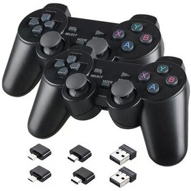 Resim Createtech 2 Adet Siyah-2.4 Ghz Kablosuz Gamepad Pc Dizüstü Usb Oyun Denetleyicisi Joystick Ps3 Android Tv Kutusu Windows Ahududu Pi 4 3 Joypad/ 