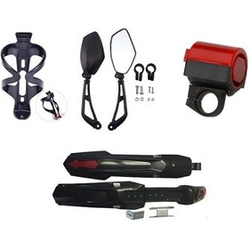 Resim BİSİKLET AKSESUAR VE UYARI SETİ 4 PARÇA YENİ MODEL Siyah 