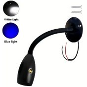 Resim Xuweiwei 1 Adet Mryc Esnek Kaz Boyunlu Led Spot Işık Siyah 3w Beyaz Ve Mavi Işık Dokunmatik Anahtarlı Kısılabilir Renk Sıcaklığı Dc12 24v Rv Karavan 