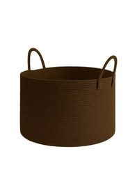 Resim Mavaux Clover Özel Pamuklu Saplı Jüt Battaniye Sepeti Hasır Oyuncak Sepeti Jüt Çamaşır Sepeti 40-30 Kahverengi 