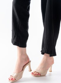 Resim Mida Shoes S-617 Bej Rugan Günlük Topuklu Kadın Terlik 