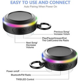 Resim Besthome1 Su Geçirmez Ipx7 Kablosuz Bluetooth Hoparlör - Fm Radyo, Şarjlı, Dayanıklı Siyah Ses Cihazı 