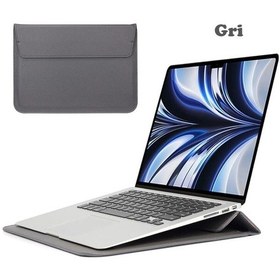 Resim Apple Uyumlu MacBook Air M2 13.6 Inç 2022 M2 Çip A2681 Çanta Pu Deri Stantlı Şık Tasarım Kılıf 