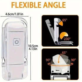 Resim Chuangyinshop Beyaz Mini Usb Şarjlı Kitap Okuma Lambası - Katlanır, 3 Aydınlatma Seviyeli, Göz Koruma Beyaz Kabuk 