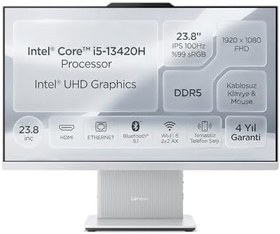 Resim Lenovo IdeaCentre 24IRH9 i5-13420H 32GB 512GB SSD 23.8" FHD Windows 11 Pro All In One Pc F0HN0053TR 009 