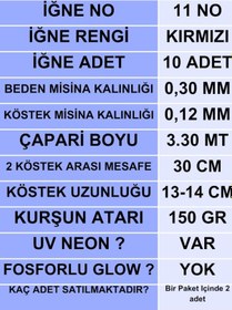 Resim Ea genset İstavrit Çapari 30x12 11 No 10 Kırmızı İğneli 2li Paket 