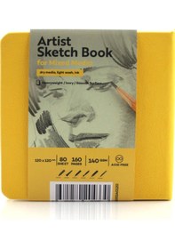 Resim Tigertint Sketchbook Sert Kapak Eskiz Çizim Defteri 12x12 Cm Sarı 