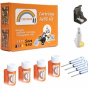 Resim Cescesor Hp Uyumlu Renkli ve Siyah Kartuş Dolum Seti 
