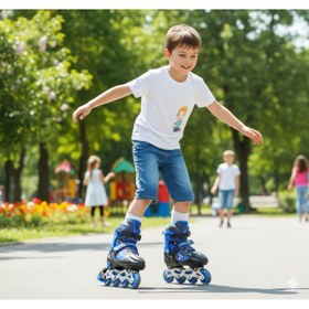 Resim YILDIRIM OYUNCAK Silikon Tekerli Paten Ayarlanabilir 2+1+1, 2+2 Ve Tek Sıra Paten Işıklı Çocuk Pateni 3 in 1 