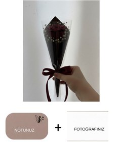 Resim Solmayan Bordo Tek Gül Bordo 