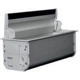 Resim NE-AD Marka (BOŞ KUTU FİYATIDIR )Alüminyum 8 Modül Kapaklı Masa Üstü Priz Kutusu 