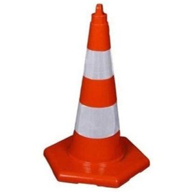 Resim Pvc Trafik Konisi 75 Cm Reflektörlü 
