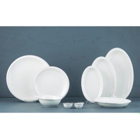 Resim Evaliza Stripe Platin 30 Parça Yemek Takımı- 6 Kişilik Beyaz - Platin 