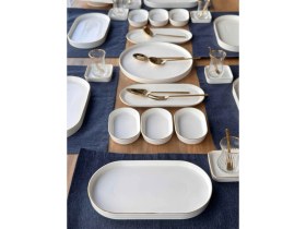 Resim Kahvaltı Takımı Pure Gold Oval 45 Parça 6 Kişilik 