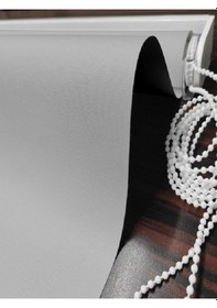 Resim Düz Stor Perde Açık Gri Modern Güneşlik Stor Perde Açık Gri 