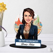 Resim Kişiye Özel Kadın Ekonomiste Hediye Karikatürlü Biblo 