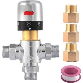 Resim Guangdong Spirit Duş Sistemi Sıcaklık Kontrolü Için Termostatik Karışım Vanası, 1/2 Inç Npt Erkek/ 1/2 Inç G Dişi Konnektörlü, Termostatik Vana(Yurt Dışından) 