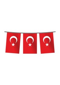 Resim İpe Dizili 30 45 Cm Türk Bayrağı 50 Metre Tek Ebat 