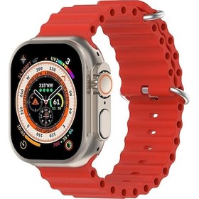 Resim Rogfer Watch İçin 46mm / 49mm / 45mm / 44mm Xdfind Ocean Silikon Saat Bandı Kırmızı - Diğer 