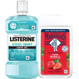 Resim Listerine Cool Mint Hafif Tat Ağız Bakım Suyu 250 ml + Le Petit Marseillais Duş Jeli Çilek 250 ml - Gratis 